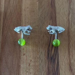 Silver Frog with Green Accents collar decorations